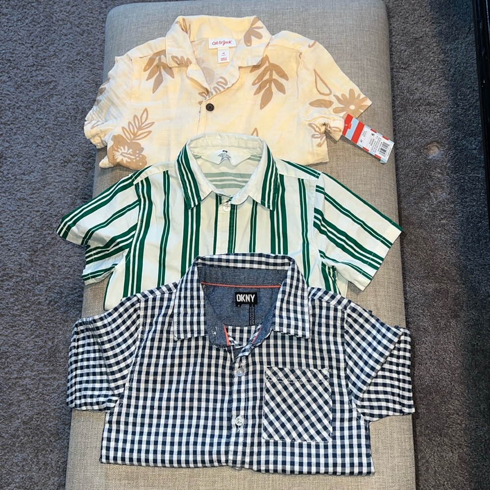 Toddler short sleeve collar button down/ button up shirts size 4/5T